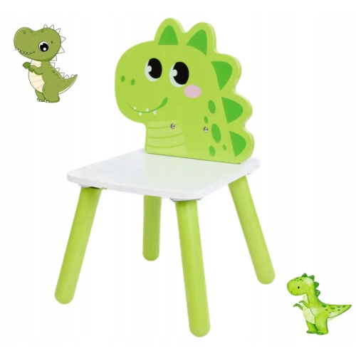 DREWNIANE SKŁADANE KRZESŁO KRZESEŁKO DINOZAUR MINI MATTERS FSC 2-5 LAT