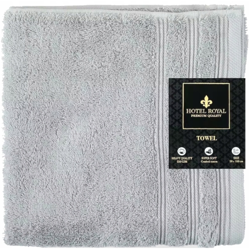 Ręcznik kąpielowy Hotel Royal 70x140cm 550 GSM 100% bawełna Frotte Szary