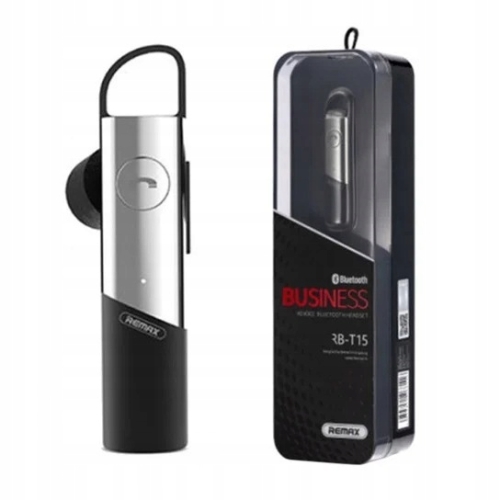 BEZPRZEWODOWA SŁUCHAWKA HD VOICE BLUETOOTH REMAX RB-T15 BIZNESOWA SREBRNA