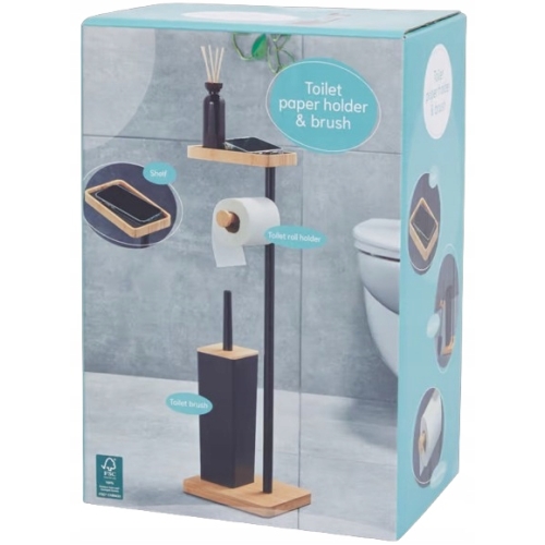 Stojak na papier toaletowy półka + szczotka wym. 66x21x16,7 cm model VIP