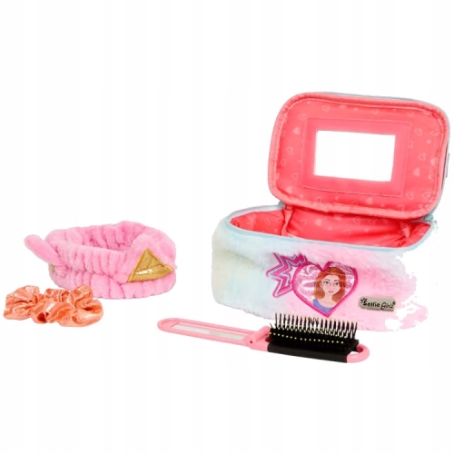 Kosmetyczka pluszowa Selfie Girls z lusterkiem z 4 akcesoriami na prezent 7