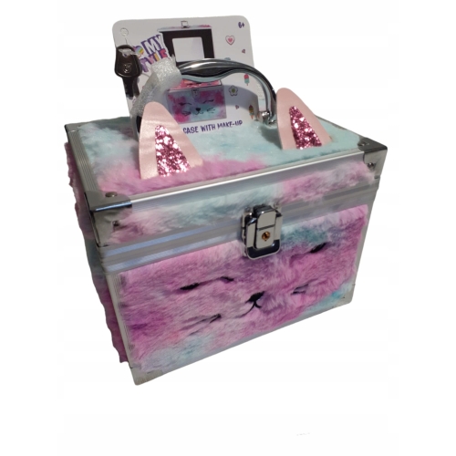 Kosmetyczka pluszowa Selfie Girls z lusterkiem z 4 akcesoriami na prezent 7