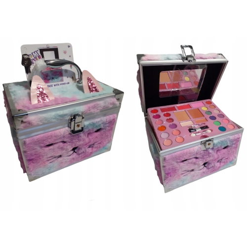 Kosmetyczka pluszowa Selfie Girls z lusterkiem z 4 akcesoriami na prezent 7