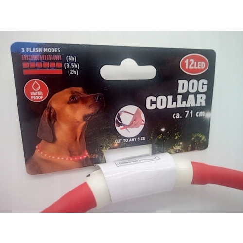 Obroża LED dla psa kota z możliwością wielokrotnego ładowania usb Czerwona