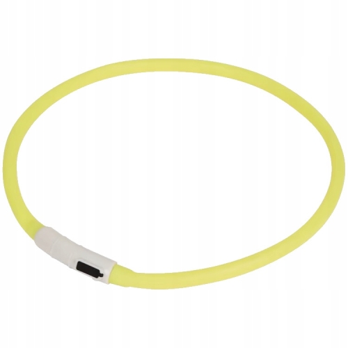 Obroża LED dla psa kota z możliwością wielokrotnego ładowania usb żółta