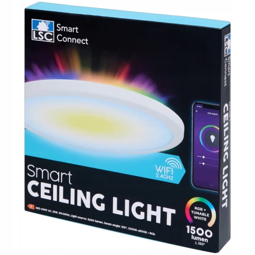Plafon okrągły Lampa sufitowa LSC Smart Connect Ø 30 x 3 cm 1500 LUMENÓW