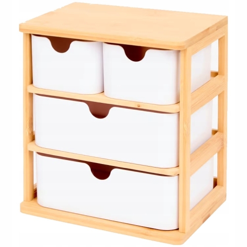 Komoda bambusowa szafka z trzema szufladami na biżuterie do sypialni 22 cm