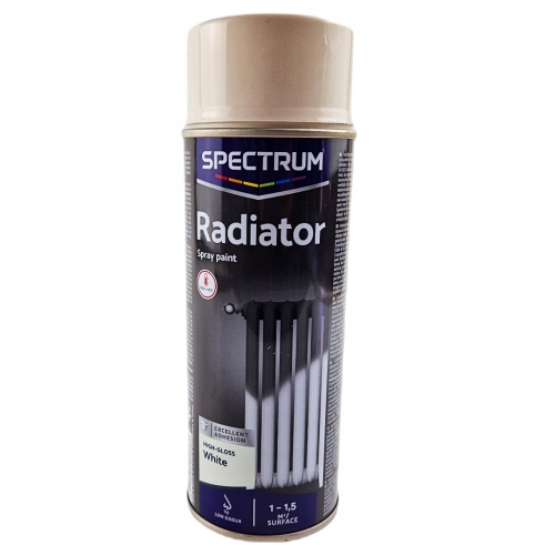 Szybkoschnąca farba lakier spray do grzejników high gloss biała WHITE 400ml