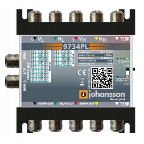 Multiswitch Unicable Wideband dSCR II 5/2 7 wyjść firma Johansson 9734PL