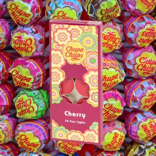 PODGRZEWACZE ZAPACHOWE CHUPA CHUPS TEA LIGHTS MEGA ZESTAW 10 SZTUK CHERRY