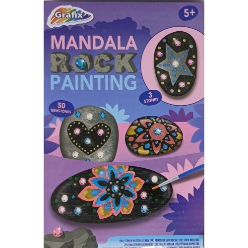KAMIENIE DO MALOWANIA ZESTAW KREATYWNY brokat farbki naklejki ROCK MANDALA