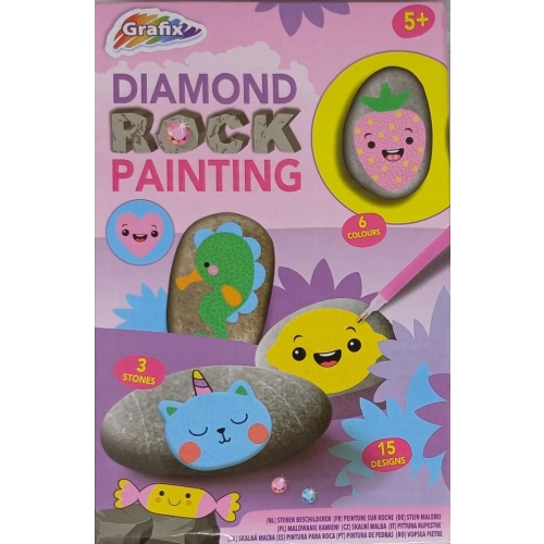 KAMIENIE DO MALOWANIA ZESTAW KREATYWNY brokat farbki naklejki DIAMOND ROCK