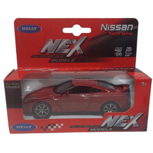 NISSAN GT-R KOLEKCJONERSKI MODEL SAMOCHODU METALOWY RESORAK WELLY 1;34 B