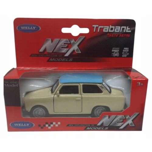 Trabant 601 kolekcjonerski model samochodu metalowy resorak welly 1;34 krem