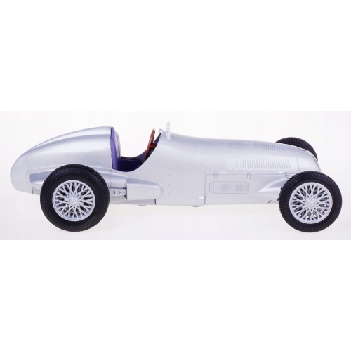 MERCEDES-BENZ W125 1937 METALOWY MODEL SAMOCHODU RESORAK WELLY 1:24 SREBRNY