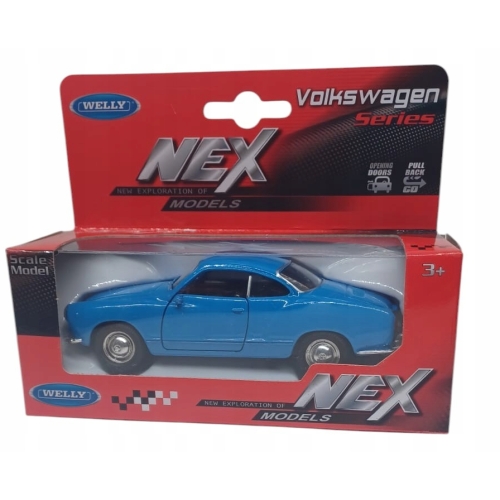 Vw Volkswagen Karmann Ghia Coupe kolekcjonerski model 1:34 welly NIEBIESKI