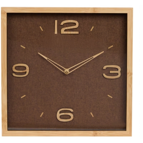 ZEGAR ŚCIENNY BAMBUSOWY NATURALNY MATERIAŁOWY HOME ACCENTS 29x29x4,5 CM