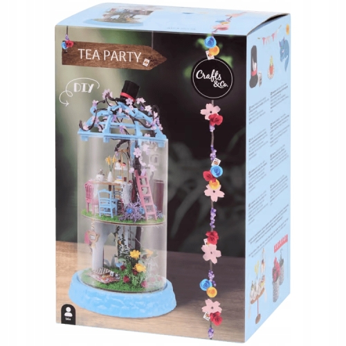 MINIATUROWY DOMEK DIY 3D NIEBIESKI HERBACIANE PRZYJĘCIE LED Light Crafts&Co