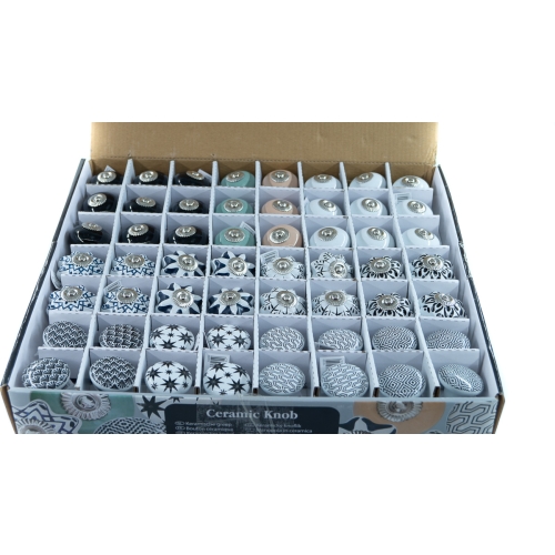 DEKORACYJNA GAŁKA CERAMICZNA UCHWYT DO MEBLI DRZWI SZAFY SZUFLADY BIAŁA 209