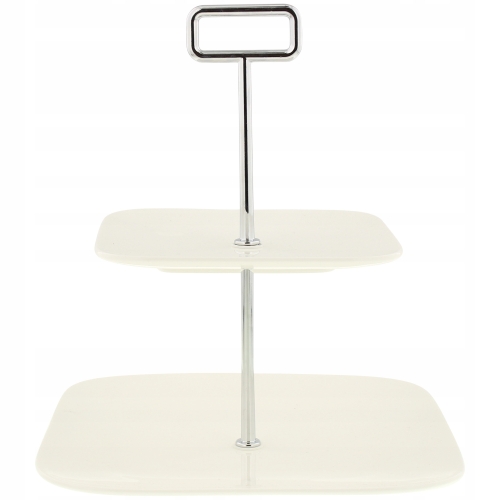 Etażerka Patera na ciasto ciasteczka Porcelanowa Dwupoziomowa New Bone