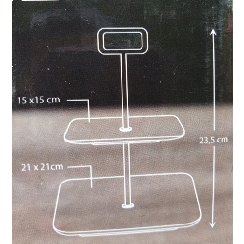 Etażerka Patera na ciasto ciasteczka Porcelanowa Dwupoziomowa New Bone