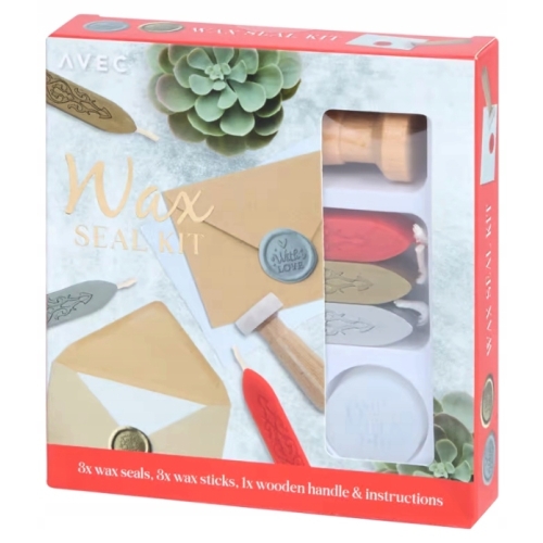 Zestaw do lakowania wosk do listów pieczęć zapasy MAX SEAL KIT AVEC RED