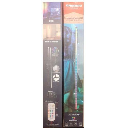 Lampa narożna LED Grundig RGB music sensor + pilot energooszczędna 360lm 6W
