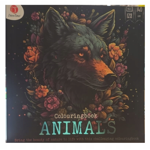 ANTYSTRESOWA EKSLUZYWNA KOLOROWANKA KSIĄŻKA ANIMALS 140GSM 128 STRON WILK
