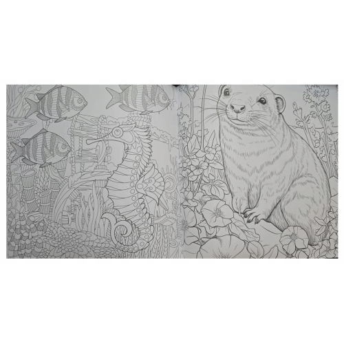 ANTYSTRESOWA EKSLUZYWNA KOLOROWANKA KSIĄŻKA ANIMALS 140GSM 128 STRON WILK