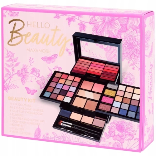 ZESTAW PODARUNKOWY DO MAKIJAŻU Z LUSTERKIEM MAX&MORE HELLO BEAUTY 2024 F