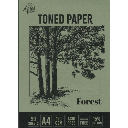 Szkicownik Blok Tonowany Papier A4 120 GSM 15% BAWEŁNY 50 KARTEK ZIELONY