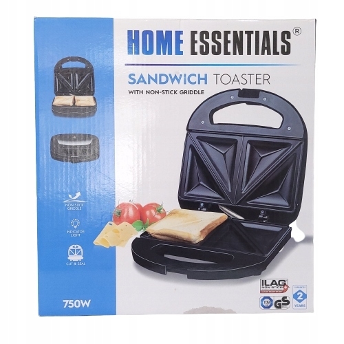 Opiekacz do kanapek Toster Sandwich Home Essentials 750W CZARNY ST-126768