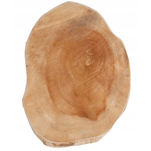 DREWNIANA Deska TEKOWA do krojenia serwowania plaster drewna naturalny 24cm