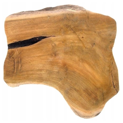 DREWNIANA Deska TEKOWA do krojenia serwowania plaster drewna naturalny 24cm