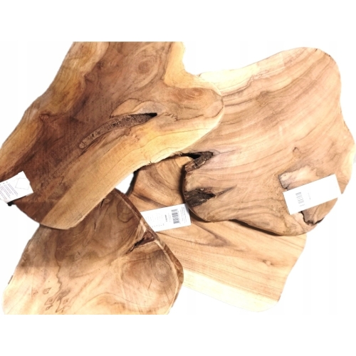 DREWNIANA Deska TEKOWA do krojenia serwowania plaster drewna naturalny 24cm