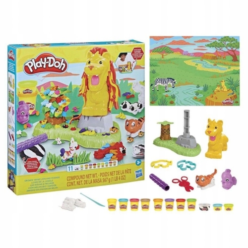 Ciastolina PLAY-DOH LEW i Przyjaciele z Dżungli Hasbro duży zestaw 3+F7221