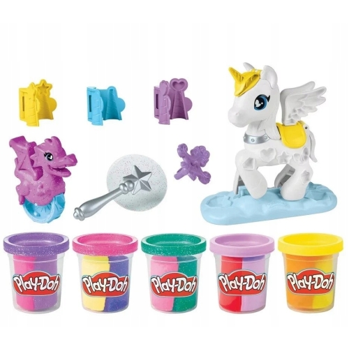 PLAY DOH Ciastolina ZESTAW JEDNOROŻEC UNICORN PEGAZ 5 TUB + Aksesoria F3613