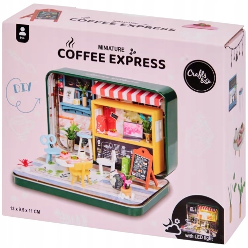 Mini zestaw kreatywny Miniaturowy pokój w puszce Zrób to sam COFFEE EXPRESS