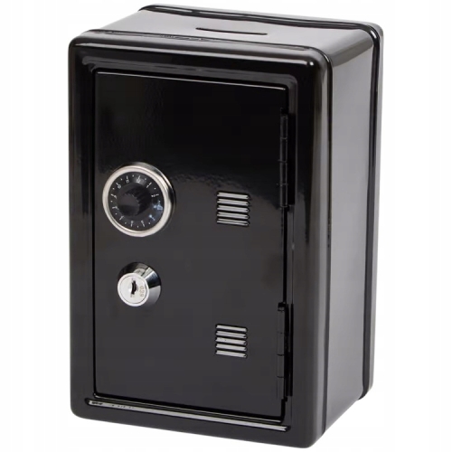 Sejf zamek szyfrowy Kasetka na pieniądze metalowa 12x10x18 cm DUŻY CZARNY