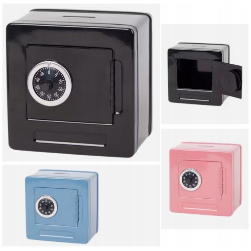 Sejf zamek szyfrowy Kasetka na pieniądze metalowa 12x10x18 cm DUŻY CZARNY