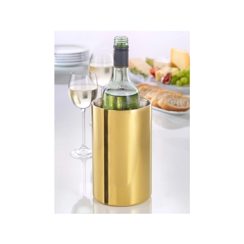 CHŁODZIARKA DO WINA STOŁOWA EKSKLUZYWNA STAL NIERDZEWNA 12 x 20 CM SILVER