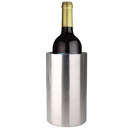 CHŁODZIARKA DO WINA STOŁOWA EKSKLUZYWNA STAL NIERDZEWNA 12 x 20 CM SILVER