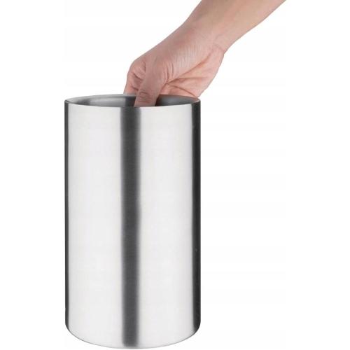 CHŁODZIARKA DO WINA STOŁOWA EKSKLUZYWNA STAL NIERDZEWNA 12 x 20 CM SILVER