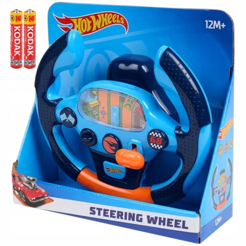 HOT WHEELS KIEROWNICA WYŚCIGOWA SPORTOWA DLA DZIECI MATTEL WYŚCIGI+BATERIE