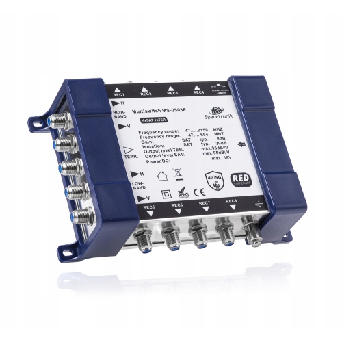 Multiswitch 5/8 końcowy Spacetronik E-Series MS-0508E z zasilaczem nowy