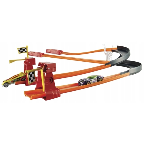 Tor samochodowy Mattel Hot Wheels Podwójny zjazd z dwoma samochodzikami 15