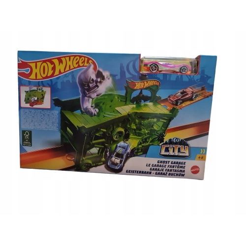 HOT WHEELS CITY GHOST GARAGE GARAŻ DUCHÓW Z RÓŻOWYM AUTEM FJN 38 NOWY MODEL