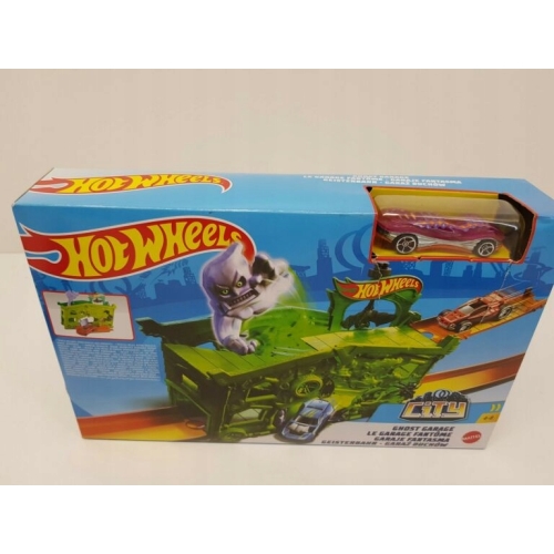 HOT WHEELS CITY GHOST GARAGE GARAŻ DUCHÓW Z RÓŻOWYM AUTEM FJN 38 NOWY MODEL