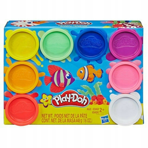 PLAY-DOH CIASTOLINA 8-PAK TĘCZOWA 448g MASY MIX KOLORÓW NA PREZENT HASBRO