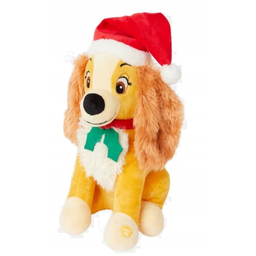 Maskotka Disney Zakochany Kundel w czapce światecznej z dżwiekami 30 cm
